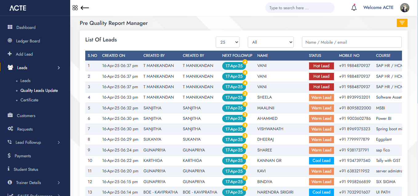 Qubinex CRM for SMEs